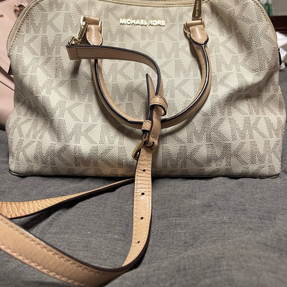 Michael Kors Cream and Tan Women's Bag